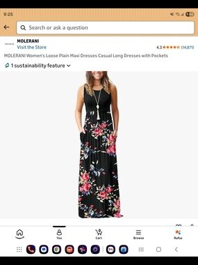 Black Floral Maxi Dress with Pockets (48)